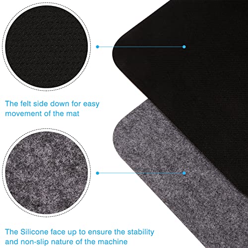 IYSHOUGONG Heat Resistant Mat for Air Fryer,4Pcs Heat Resistant Pad and Black Round Coaster Countertop Protector Mat Kitchen Appliance Non-Slip Mat Kitchen Thickened Felt Oven Mat