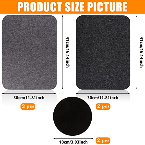 IYSHOUGONG Heat Resistant Mat for Air Fryer,4Pcs Heat Resistant Pad and Black Round Coaster Countertop Protector Mat Kitchen Appliance Non-Slip Mat Kitchen Thickened Felt Oven Mat