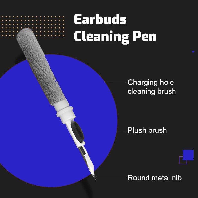 Bluetooth Earbuds Cleaning Pen,in-Ear Headphones Cleaning and Soft Dust Removal Brush Pen for Cleaning The Earwax,Dust in Bluetooth Headset Box,Camera and Mobile Phone (White)