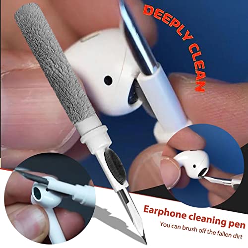 Bluetooth Earbuds Cleaning Pen,in-Ear Headphones Cleaning and Soft Dust Removal Brush Pen for Cleaning The Earwax,Dust in Bluetooth Headset Box,Camera and Mobile Phone (White)