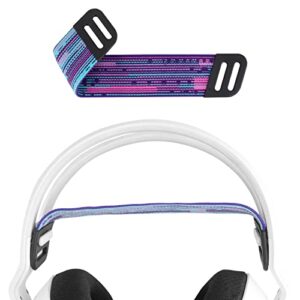 geekria mesh fabric headband pad compatible with logitech g733, g335, headphones replacement band, headset head cushion cover repair part (purple)