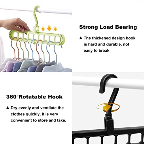 Mllkcao 1pc Multifunction Closet Organizer Magic Space Saving Hangers with 9 Holes, 360° Rotatable Closet Hanger for Clothes Pants