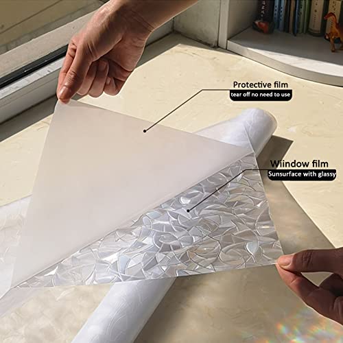 Window Privacy Film Static Cling Stained Glass Window Tinting Film for Home Windows Decorative - 35.4inches x 78.7inches