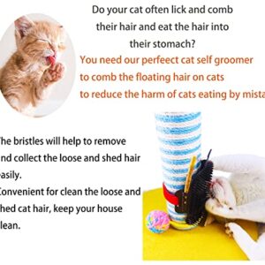 2 Packs Cat Self Groomer, Pet Massage Combs Brush, Cat Wall Scratcher Cat Grooming Brushes for Indoor Cats, Dog Bathing Brush with Catnip, Self Massage Tool for Long & Short Fur Kitten Cats Dogs