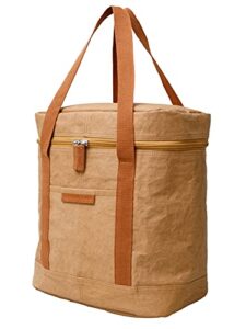 insulated travel cooler bag – out of the woods walrus cooler – vegan picnic bag/cooler tote with zippered body & front pocket – sustainable soft side cooler bag with straps…