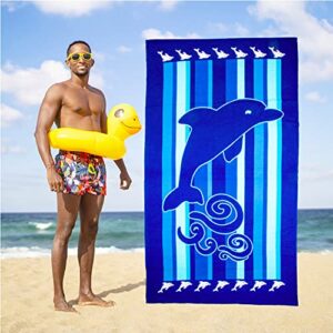 only warm large thin microfiber beach towel,fast quick dry sand free lightweight for men women boys girls (blue)
