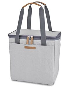 insulated travel cooler bag – out of the woods dolphin cooler – vegan picnic bag/cooler tote with zippered body & front pocket – sustainable soft side cooler bag with strap