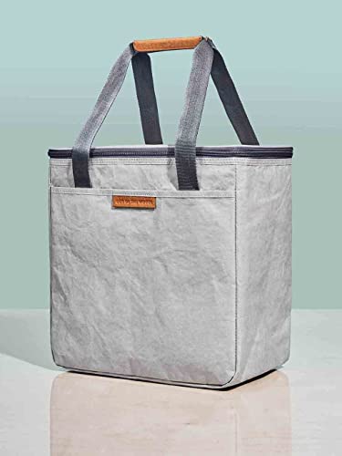 Insulated Travel Cooler Bag – Out of the Woods Dolphin Cooler – Vegan Picnic Bag/Cooler Tote with Zippered Body & Front Pocket – Sustainable Soft Side Cooler Bag with Strap