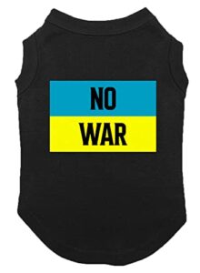 no war - peace ukraine flag dog shirt (black, medium)