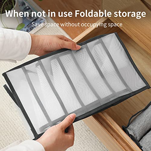 4PCS Tshirt drawer organizer,Jeans storage organizer for closet,Underwear Drawer organizers clothes,Wardrobe clothes organizer,Pants organizers organization and storage