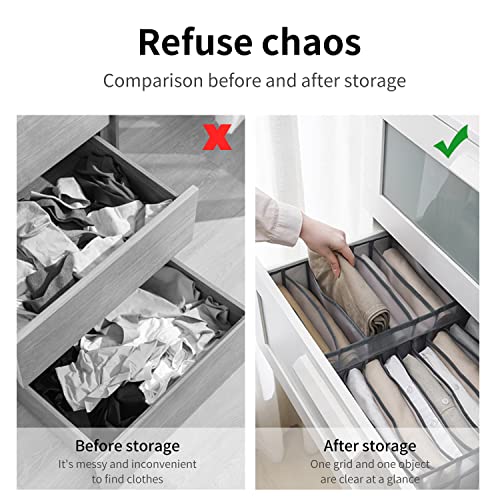 4PCS Tshirt drawer organizer,Jeans storage organizer for closet,Underwear Drawer organizers clothes,Wardrobe clothes organizer,Pants organizers organization and storage