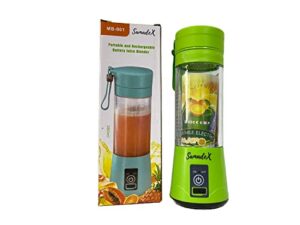 portable hand held blender for shakes and smoothies, personal blender for protein with usb rechargeable, 6-point stainless steel blades, 13oz travel cup for gym, car, office, on the go blender (green)