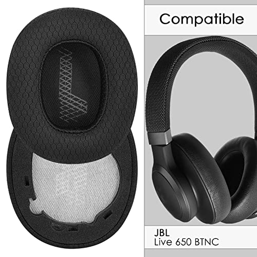 Ear Pads for JBL Lifestyle E65BTNC, Duet NC, Live 650 BTNC, Live 660 BTNC Headphones Replacement Ear Cushions, Ear Covers, Headset Earpads (Mesh Fabric/Black)