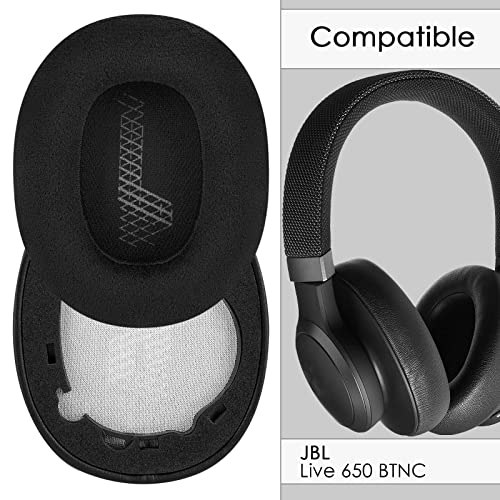 Ear Pads for JBL Lifestyle E65BTNC, Duet NC, Live 650BTNC, Live 660BTNC Ear Cushions, Ear Covers Headphones Replacement Ear Cushions, Ear Covers, Headset Earpads (Velour/Black)