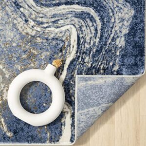 LUXE WEAVERS Marble Abstract Area Rug, Blue 8x10