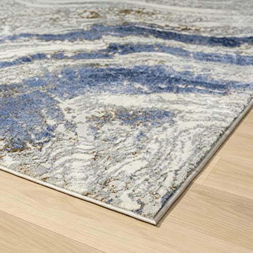 LUXE WEAVERS Marble Abstract Area Rug, Blue 8x10