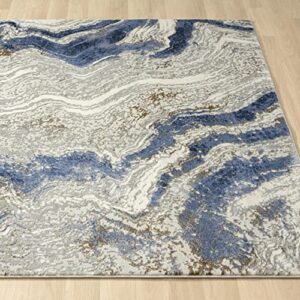 LUXE WEAVERS Marble Abstract Area Rug, Blue 8x10