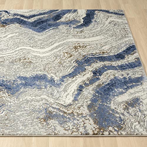 LUXE WEAVERS Marble Abstract Area Rug, Blue 8x10