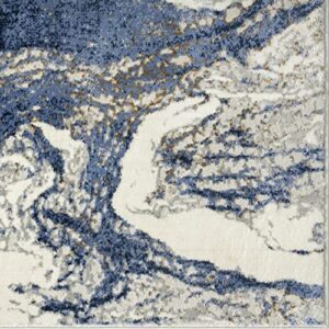 LUXE WEAVERS Marble Abstract Area Rug, Blue 8x10