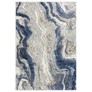 LUXE WEAVERS Marble Abstract Area Rug, Blue 8x10