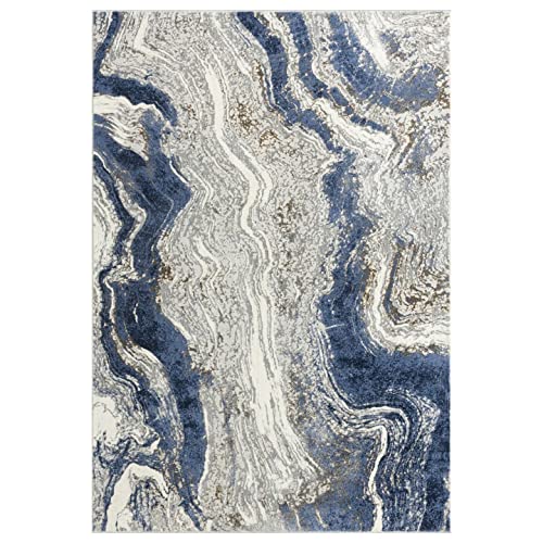 LUXE WEAVERS Marble Abstract Area Rug, Blue 8x10