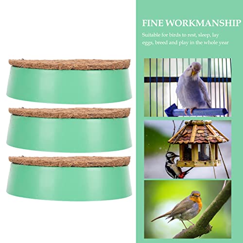 HANABASS 3 Sets Plastic Bird Nest Pigeon Hatching Box Bird Cage Breeding Pan Doves Eggs Nest Bowl with Fiber Mat for Dove Pigeon Parrot Rabbits Hamster