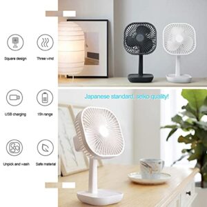 Xingsinan Mini Oscillating fans, USB Rechargeable fan, 3 speed, super quiet, portable small desk fan, small personal cooling fan for home office travel