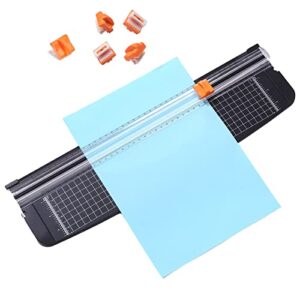 zequan a3 paper cutter portable trimmer, 18 inch paper trimmer for scrapbooking, craft paper cutter guillotine and 10 sheets capacity paper, paper trimmers replacement blades, 4 pack orange