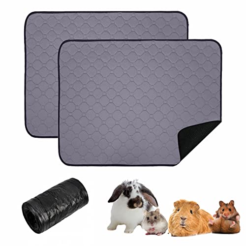 BNOSDM Guinea Pig Cage Liner Set Large Washable Hamster Fleece Bedding Anti-Slip Reusable Bunny Pee Pads with Garbage Bag Super Absorbent Small Animals Mats for Rabbits Chinchilla Hedgehog(S)