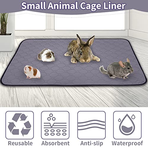 BNOSDM Guinea Pig Cage Liner Set Large Washable Hamster Fleece Bedding Anti-Slip Reusable Bunny Pee Pads with Garbage Bag Super Absorbent Small Animals Mats for Rabbits Chinchilla Hedgehog(S)