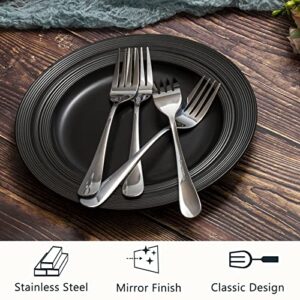 ELLERT 12-Piece Dinner Forks Silverware Set,Food-Grade Stainless Steel Table Forks,Salad Forks,Mirror Polished,Dishwasher Safe,Use for Home,Kitchen or Restaurant (Silver 8 Inches)