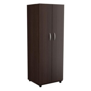 inval 4-shelf 2-door kitchen pantry storage cabinet, espresso