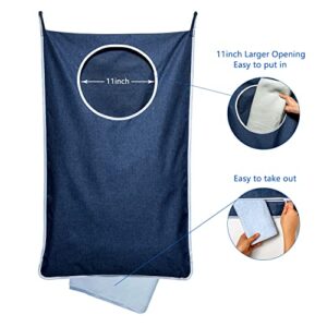 KEEPJOY XL Hanging Laundry Hamper Bag, Hanging Hamper with 2 Strong Hooks for Dirty clothes Door Hanging Laundry bag Large Size 36X22 inch (Blue-1Pack)