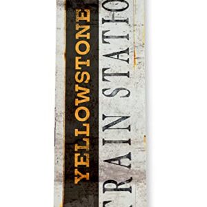 Tinworld Yellowstone Train Station Sign Street Sign Rustic Metal Sign Decor Railroad Garage Cave D389