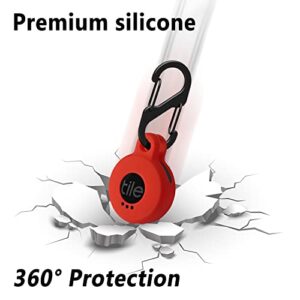 Geiomoo Silicone Case Compatible with Tile Sticker 2022, Protective Cover with Carabiner (Red)