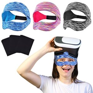 vr mask sweat band, for oculus quest 2, adjustable breathable vr sweat band cover(3pcs)