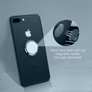 Cell Phone Ring Holder Finger Stand Elegant Ring Phone Holder with 360° Rotation Phone Rings for Back of Phone Compatible with iPhone Kickstand, Pop Socket (Black)