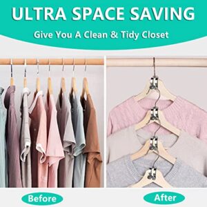 Metal Clothes Hanger Connector Hooks, 10Pcs Durable Hanger Hooks Extender Clips, Space Saving Hangers for Clothes, Cascading Hanger Connection Hooks Space Saver for Closet Organizer and Storage