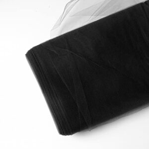aberything fabric tulle 54" x 40 yards diy craft tulle wedding decoration(40 yards, black)