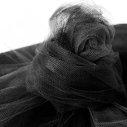 Aberything Fabric Tulle 54" x 40 Yards DIY Craft Tulle Wedding Decoration(40 Yards, Black)