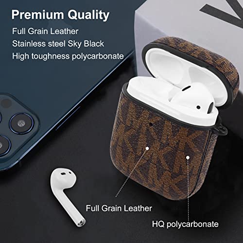 Compatible with AirPods Case Cover with Keychain, Luxury Full-Body Hard Shell Airpods Protective Cover Case Designed for AirPods 2 & 1, for AirPods Wireless Charging Case