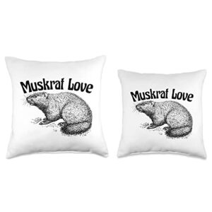 Muskrat Love Cute and Funny Unusual Family Pet Throw Pillow, 16x16, Multicolor