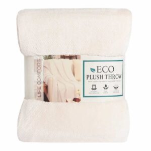 life comfort eco plush throw ( ivory )