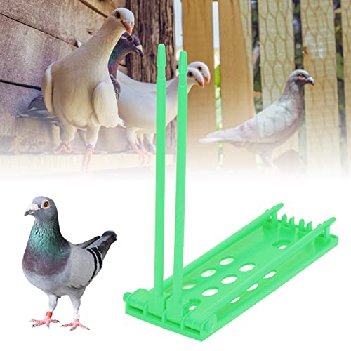 LAJS Pigeons Leg Rings Holder, Pigeons Bands Rack Frame Independent Design 3Pcs for Pigeons Farm Green