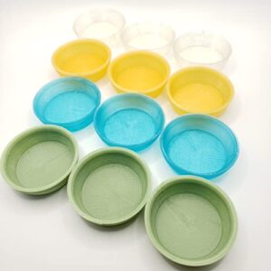 stroodies 0.5oz crested gecko bowls | multi-color |12-pack | (multiple colors (aqua, champagne, clear, & jadeite)