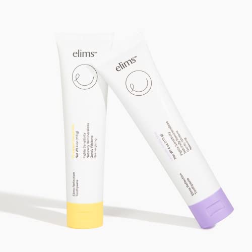 ELIMS Reflection Toothpaste 2 Pack - Lavender Vanilla Mint & Pineapple Orange Mint Flavor - Natural Toothpaste for Whitening & Sensitive Teeth - Nano-Hydroxyapatite & Xylitol - Fluoride Free - 2 x 4oz