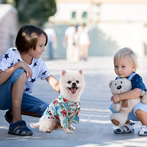 4 Pieces Pet Summer Shirts Hawaiian Style Dog T-Shirts Floral Coconut Tree Printed Puppy Shirt Summer Beach Dog Apparel Cat Outfit Shirt Breathable Pet Cool Clothes for Small to Medium Pets (XX-Large)