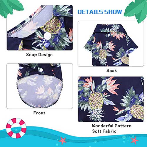 4 Pieces Pet Summer Shirts Hawaiian Style Dog T-Shirts Floral Coconut Tree Printed Puppy Shirt Summer Beach Dog Apparel Cat Outfit Shirt Breathable Pet Cool Clothes for Small to Medium Pets (XX-Large)