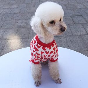 GUOHAN Summer Dog Clothes Pet Warm Four-Legged Pajamas Short Sleeve Pet Clothes Red S