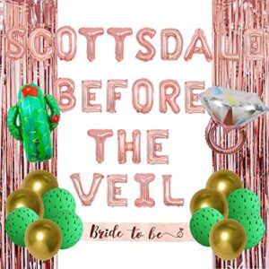 scottsdale bachelorette party decorations - scottsdale before the veil balloon bride to be sash cactus diamond ring foil balloons for women miss to mrs, bridal shower decorations